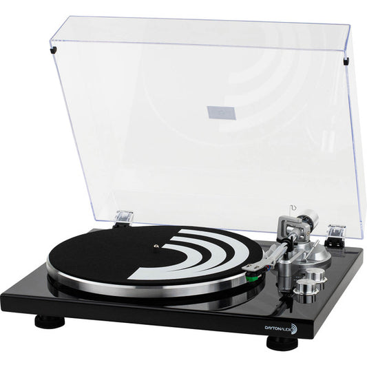 Dayton Audio Belt Drive Turntable with USB, Bluetooth, Audio Technica AT-VM95E Cartridge - Gloss Black