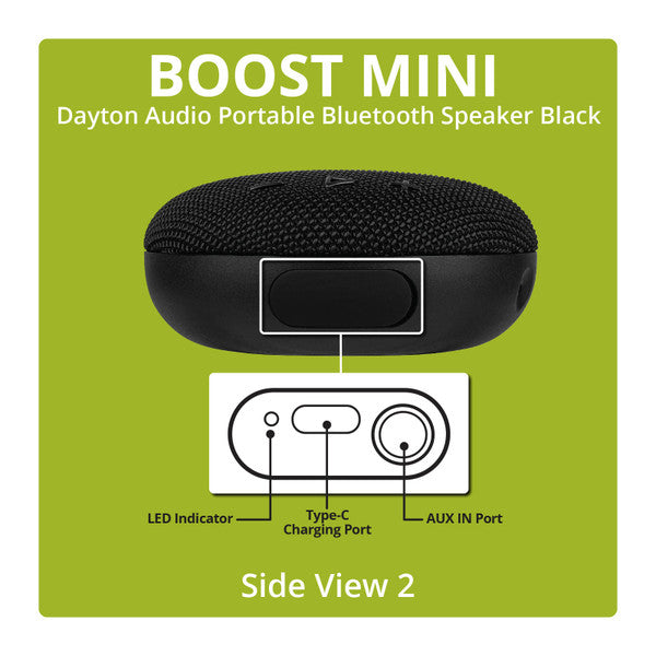 Dayton Audio Boost Mini Portable Bluetooth Speaker Black