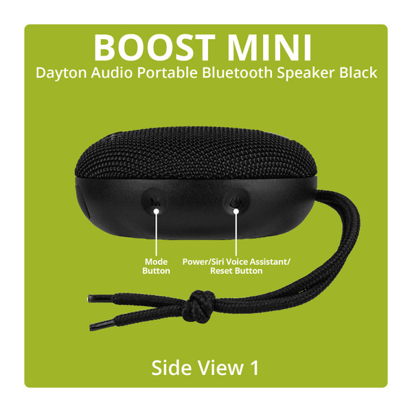 Dayton Audio Boost Mini Portable Bluetooth Speaker Black