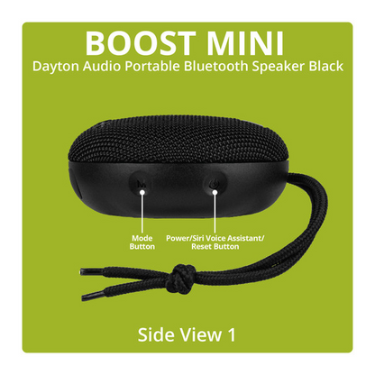 Dayton Audio Boost Mini Portable Bluetooth Speaker Black